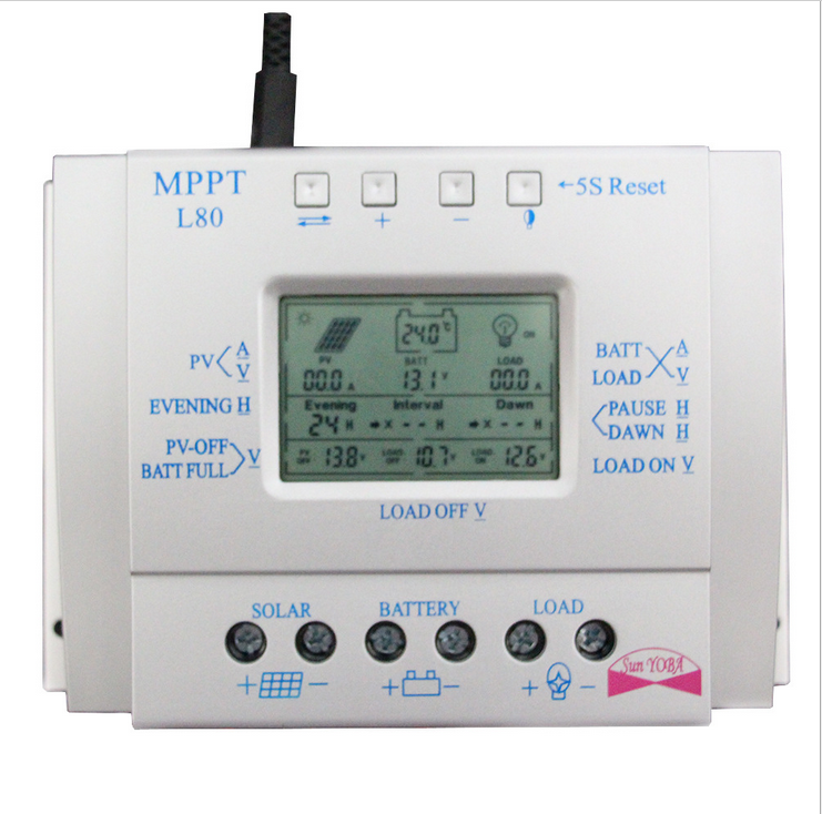 L80A Voltage Current Display Solar Controller LCD12V24V80A Solar Power Generation Controller