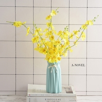 Yellow dancing orchid simulation flower set decoration fake flower Bedroom living room tea table decoration table flower home decoration