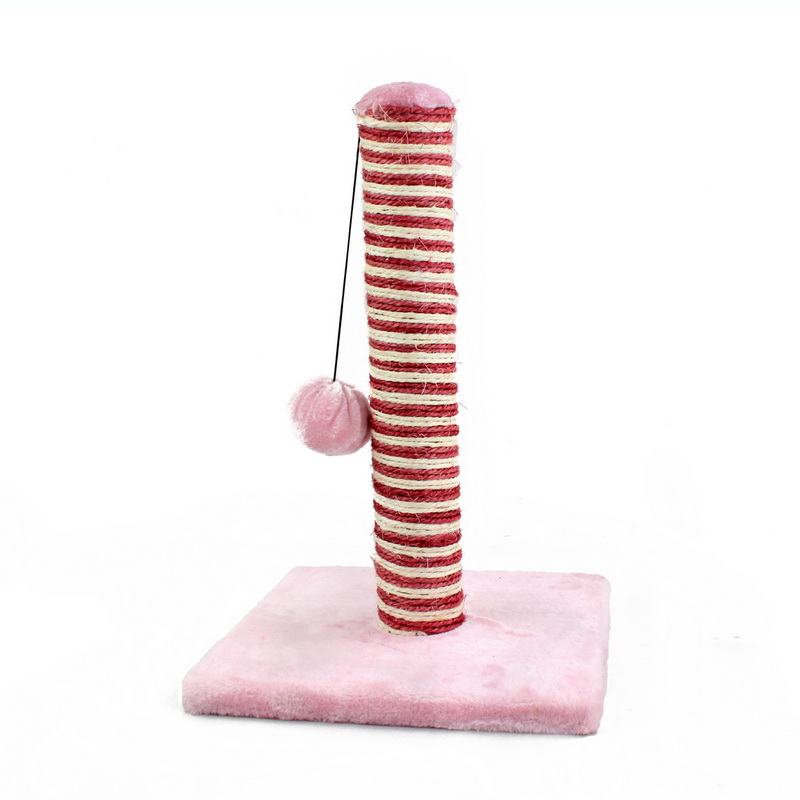 波奇网 宠物猫玩具 怡亲猫爬架 立柱毛绒剑麻猫抓板 逗猫玩具