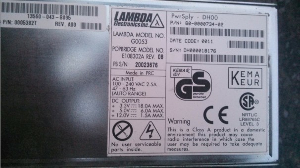 Original LAMBDA MODEL NO G0053 pwrsply-DH00 Power Spot See the pictures