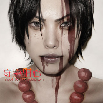 {Sweetheart Home}Wig Ace One Piece Fake Ace Black Medium Parted Short Hair Cosplay Wig ສົ່ງຟຣີ