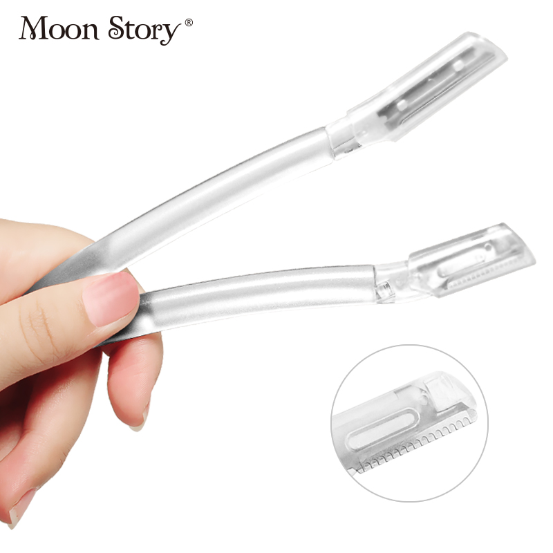 Moonstory/萌黛儿修眉刀刮眉刀 防刮伤网纹刀片 大小2支套装