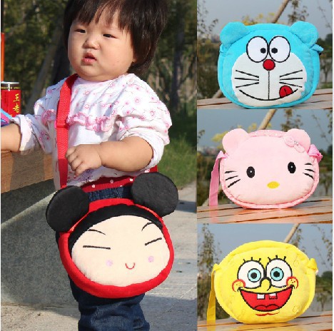 Korean version Baby plush bag Slanted Satchel Bag Mickey Multisection Child Male And Female Baby Boy Bag Snacks Zero Money Bag 