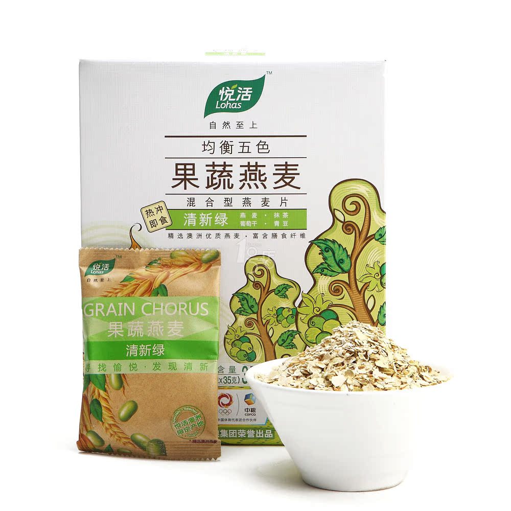 悦活 果蔬燕麦清新绿350g/盒