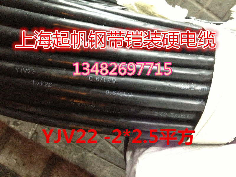 Shanghai Qifan steel belt armored hard cable YJV22 2*2 5 square National Standard pure copper dismantling and selling