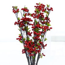  Fortune fruit simulation flower floor-to-ceiling European fake flower decoration flower living room olive branch acacia red bean restaurant berry large
