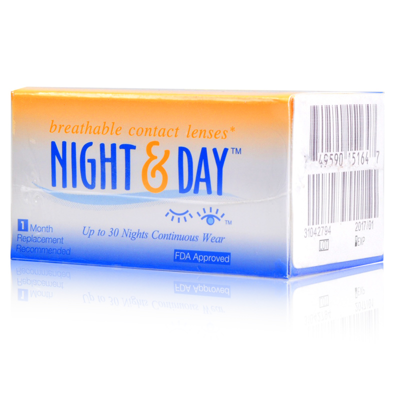 送护理液】视康月抛日夜型隐形近视眼镜3片硅水凝胶舒适氧