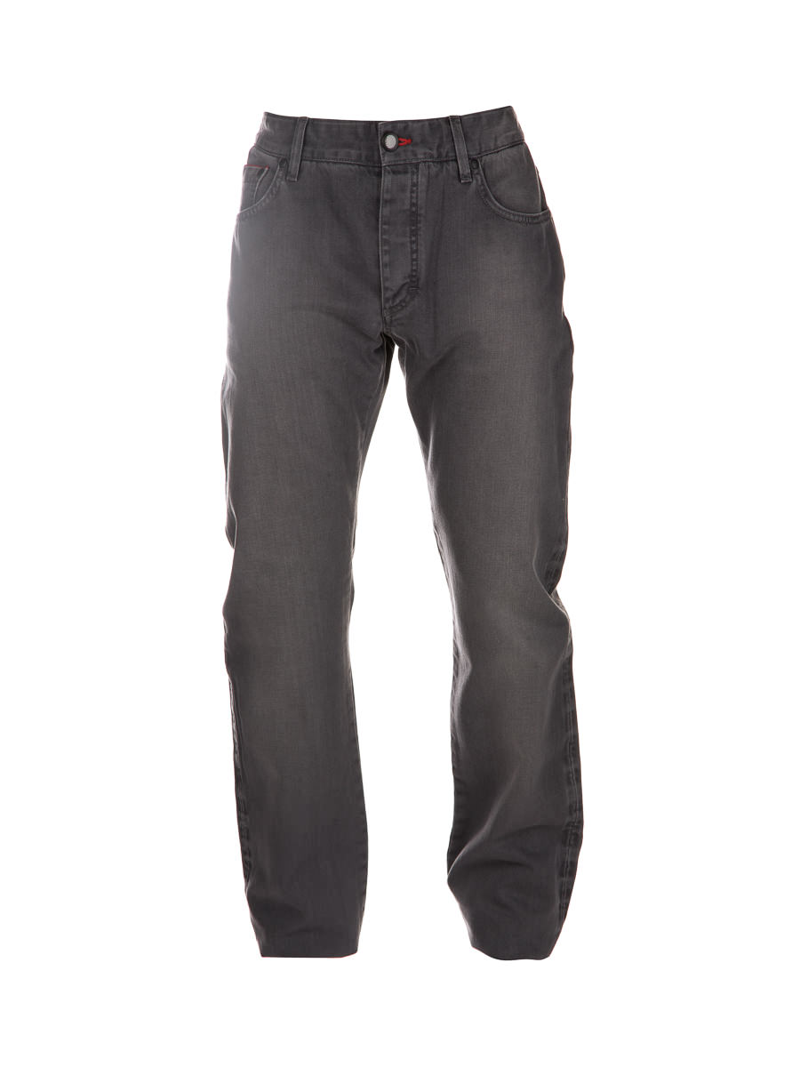 ZEGNA SPORT 灰色磨白饰五口袋牛仔长裤