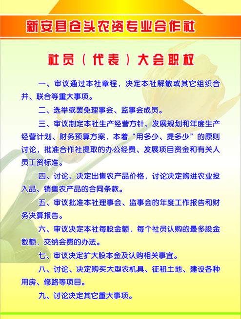 609办公装饰海报展板素材291农资合作社社员代表大会职权