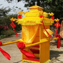  Golden wedding wedding film and television props dragon and phoenix figure folding sedan chair sedan chair Chinese bride and groom wedding sedan chair Yellow new product