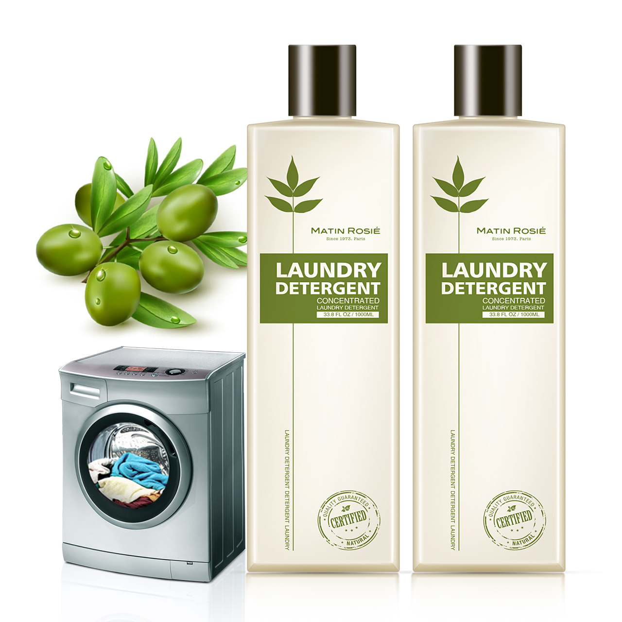 法国高浓缩免烫洗衣液 多效倍洁护色 无添加环保健康洗衣液2瓶装