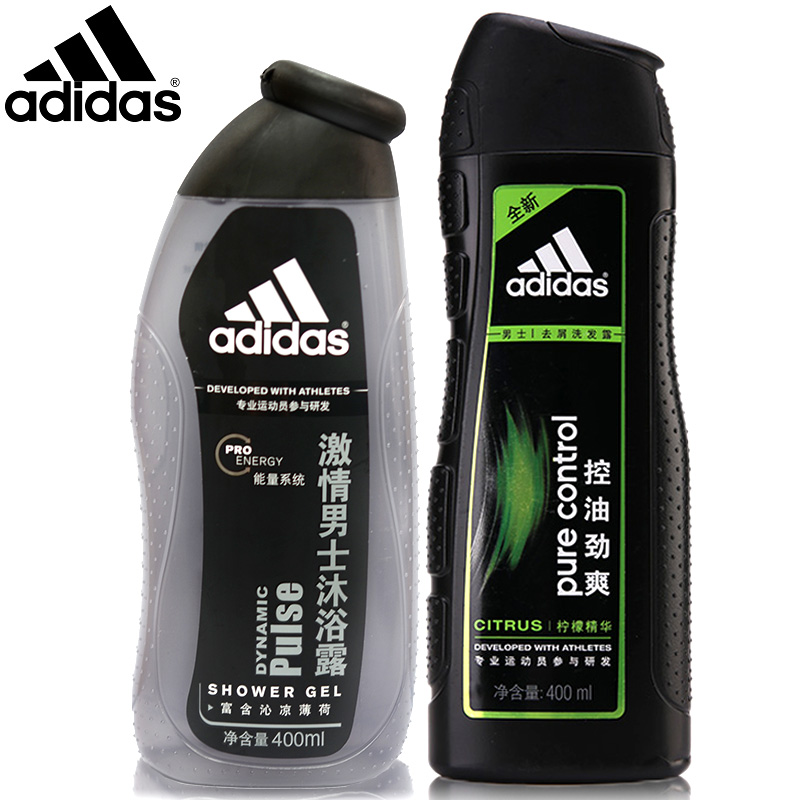 Adidas阿迪达斯控油劲爽洗发水 男士激情沐浴露洗浴套装