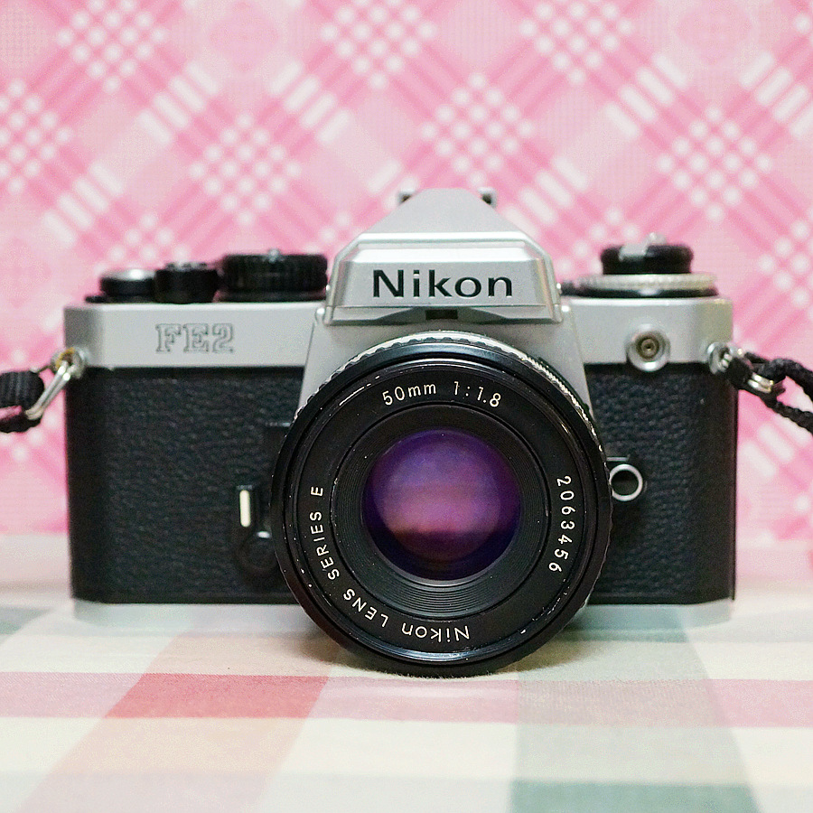 Nikon FE2 50 1 4 Large Aperture Lens Medias Single Eye Camera with A-Fix FM2 with A-Fix Re-exposure