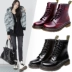 Năm 2020 mùa xuân và mùa thu mới Martin boots của phụ nữ Kiểu Anh bốt bẹt mắt cá chân bốt da ngắn với giày hiệp sĩ mũi tròn - Swiss Army Knife