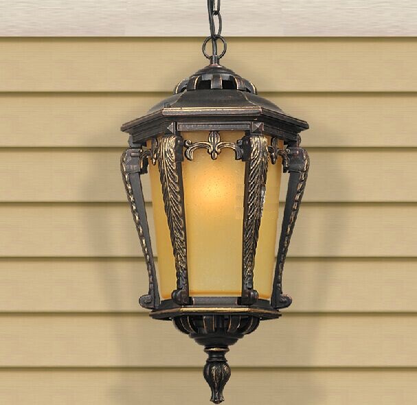 American countryside European-style retro wood frame corridor balcony doors indoor outdoor waterproof and rain-proof pavilion chandelia-Taobao