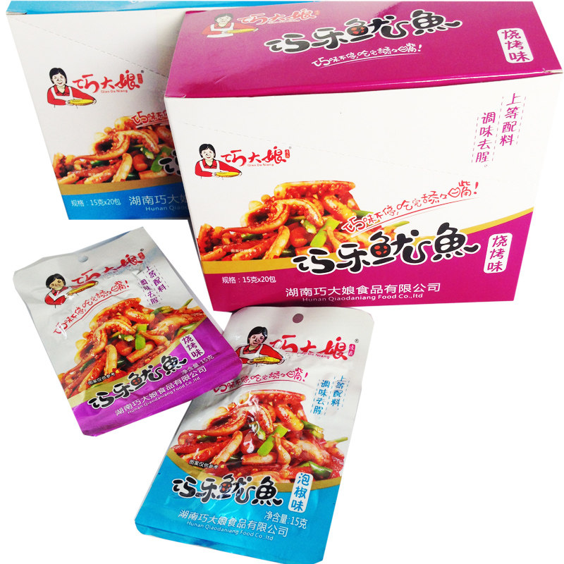 Hunan snacks specific snacks with great sly squid Squid Squid Signboard Squid Spicy Squid Slices Barbecue 12 gr * 20