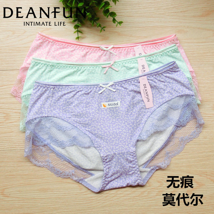 Butterbuffin panties lace Modale indelible sexy mid-waist air-length breathable pantyard print shorts