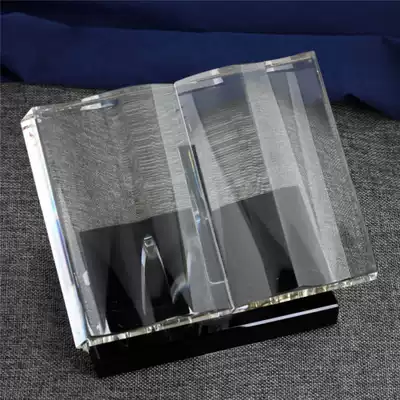 Crystal Book Model Custom Trophy School Anniversary Graduation Party Memorial Send Teacher Teacher's Day lettering