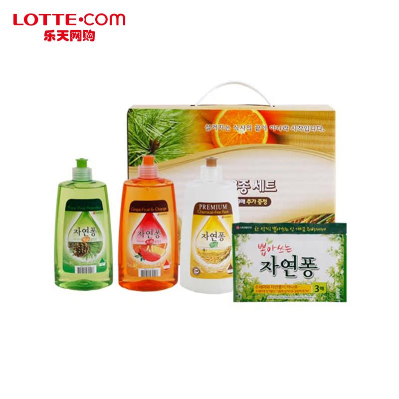 乐天网购LG韩国正品自然风绿色不伤手超洁净杀菌西柚洗洁精3+1