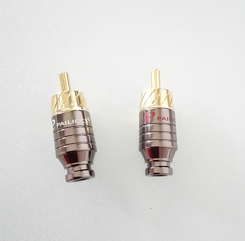 BudweiLotus head RCA plug pure copper gold plated wire outlet hole 5mm Fever sound plug video camera