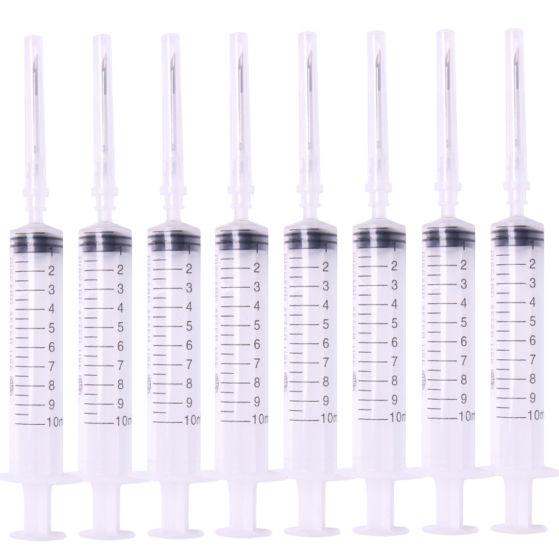 10支装洪达10ml 无菌医用注射器带针头一次性注射针筒针管12号