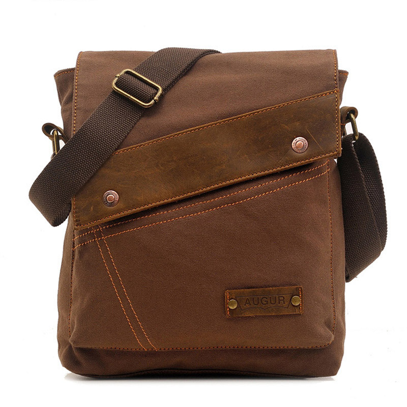 Sog Tide Single Shoulder Bag Diagonal Satchel Casual Retro Flip Canvas Fit Mad Cow Leather Bag Men Harp Bag IPAD