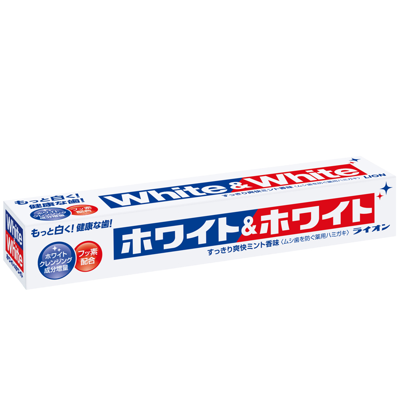 LION狮王日本原装进口WHITE美白牙膏150g亮白去黄口气清新护理