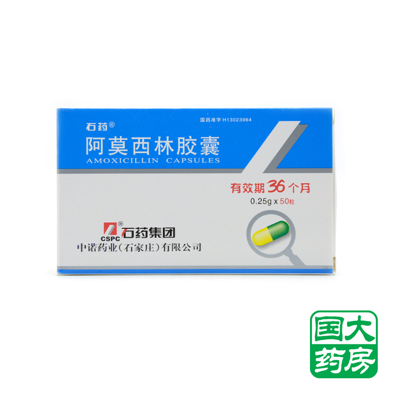 石药 阿莫西林胶囊 0.25g*50粒/盒