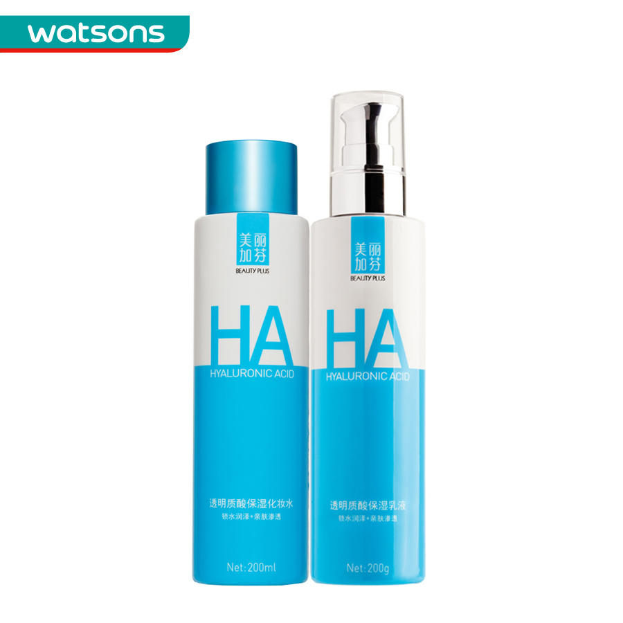 【屈臣氏】组合 美丽加芬透明质酸保湿化妆水200ml+保湿乳液200g