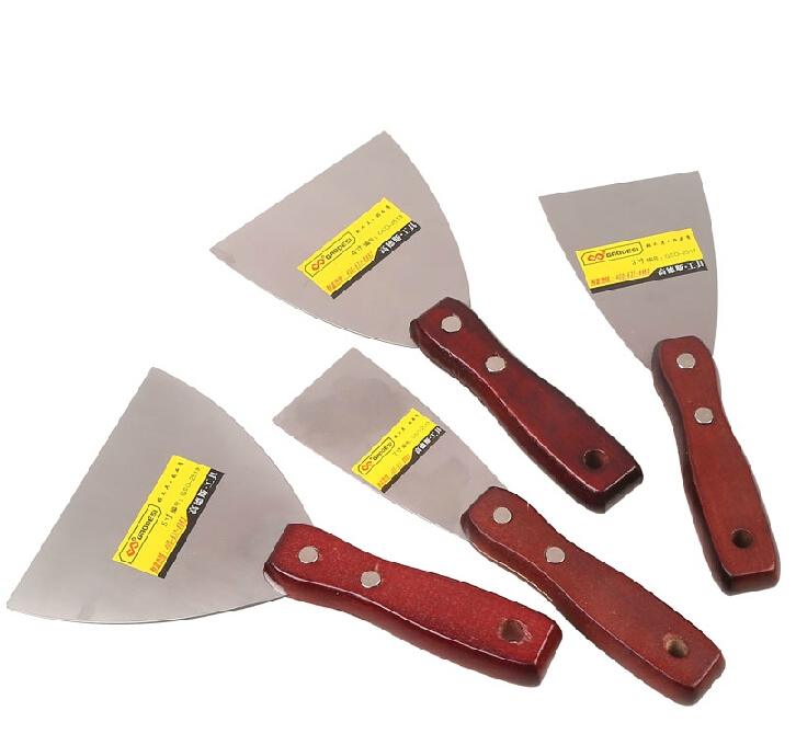 Gordes wooden handle stainless steel putty knife thickened putty knife shovel knife putty knife batch knife mud scraper