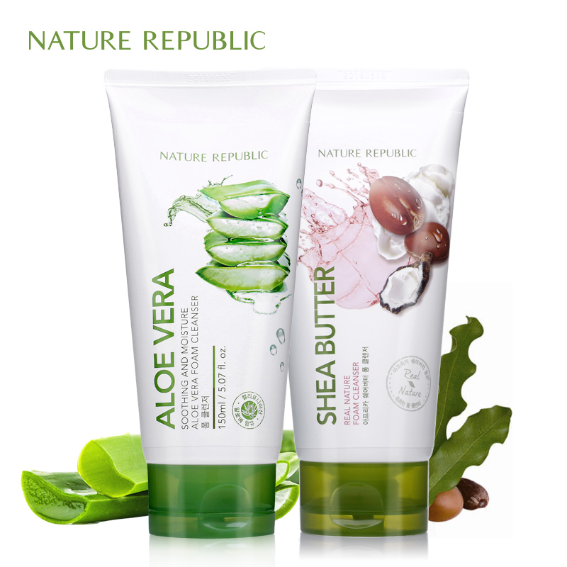 Nature Republic芦荟洁面乳+乳木果洁面乳套组