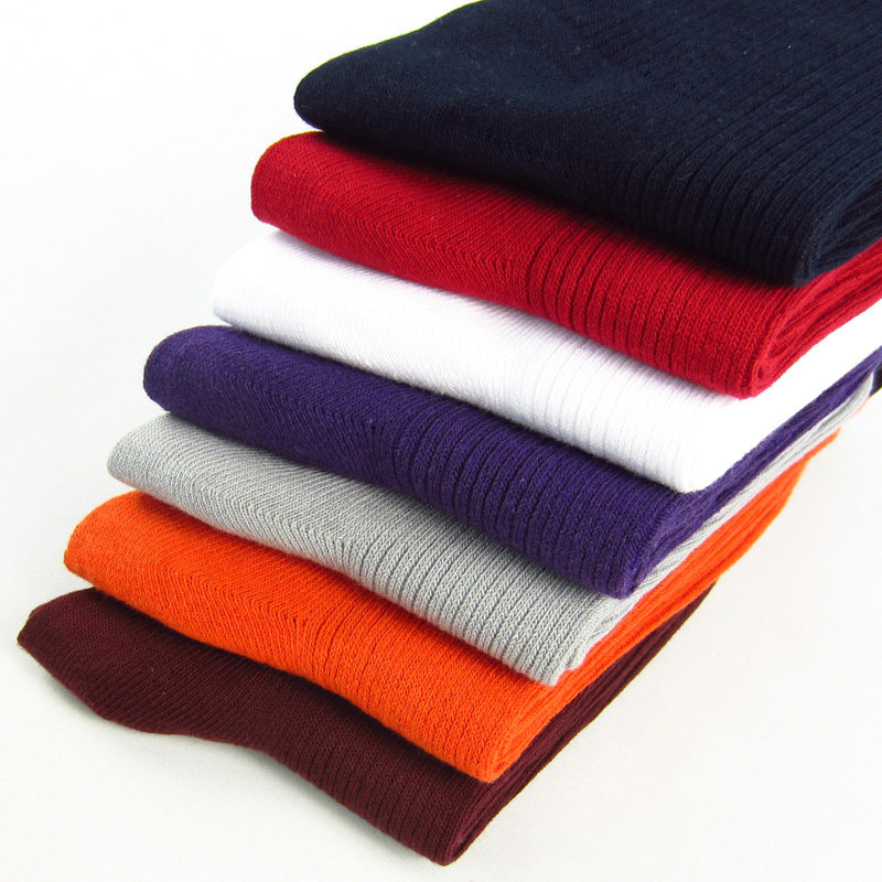 IFSONG Mei Song men's solid color comb cotton socks are in business stockings cotton men's socks 058