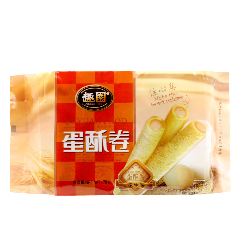 【天猫超市】趣园蛋卷酥 趣园蛋酥卷花生味78g 休闲小点心零食○