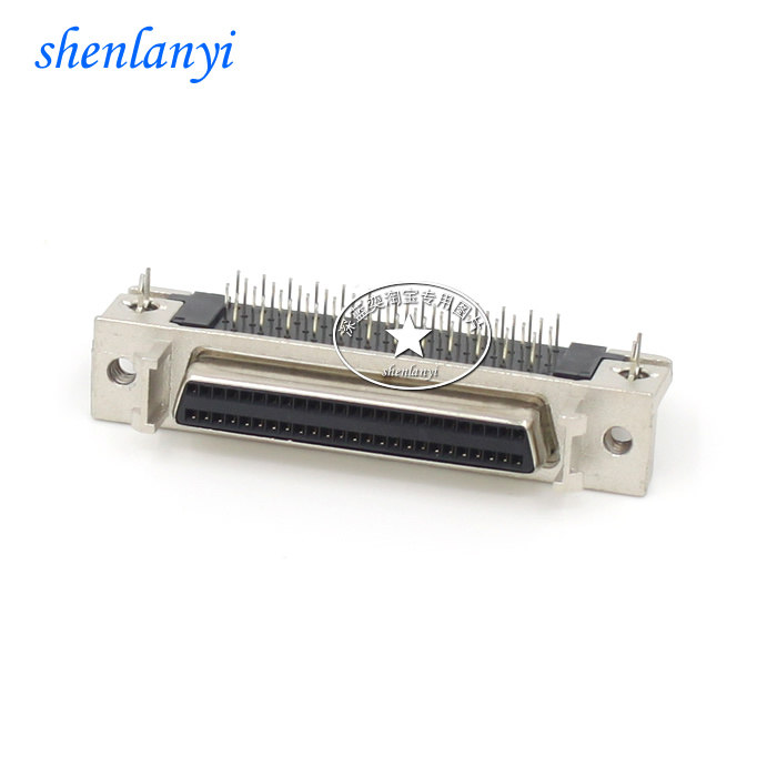 SCSI 50PIN board card mother seat scsi female head 50 core bending foot plug-board mother seat 50 core straight inserts PCB head