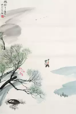 Art micro-spray He Haixia Yangliu Qingqing Who People 30x45cm