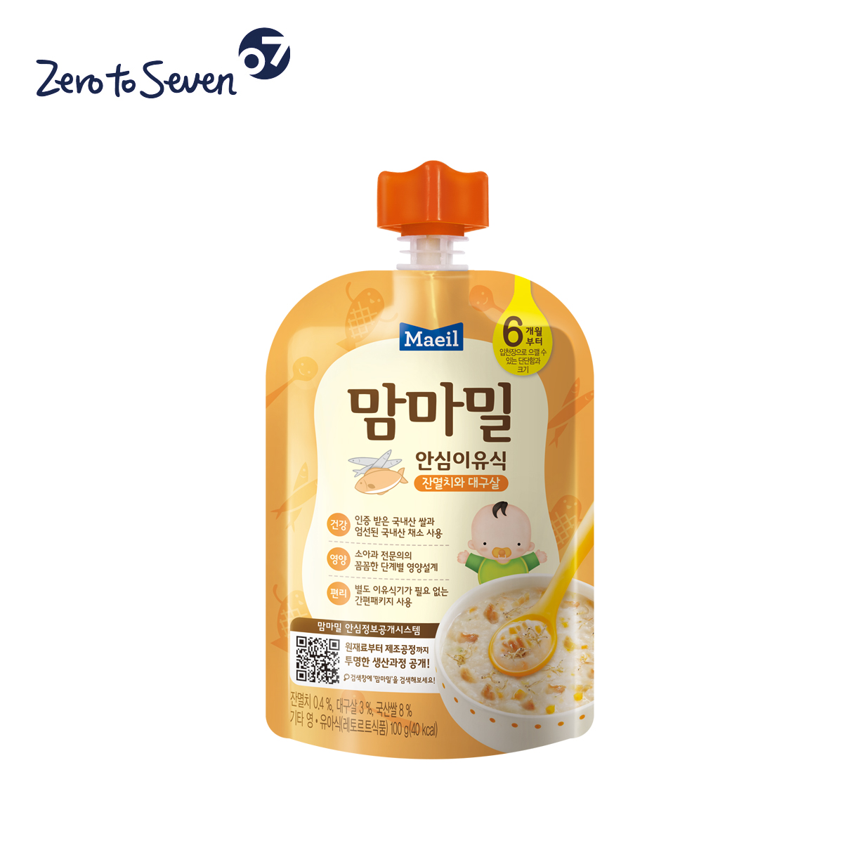 韩国直邮maeil每日乳业鳀鱼鳕鱼营养粥100g一袋