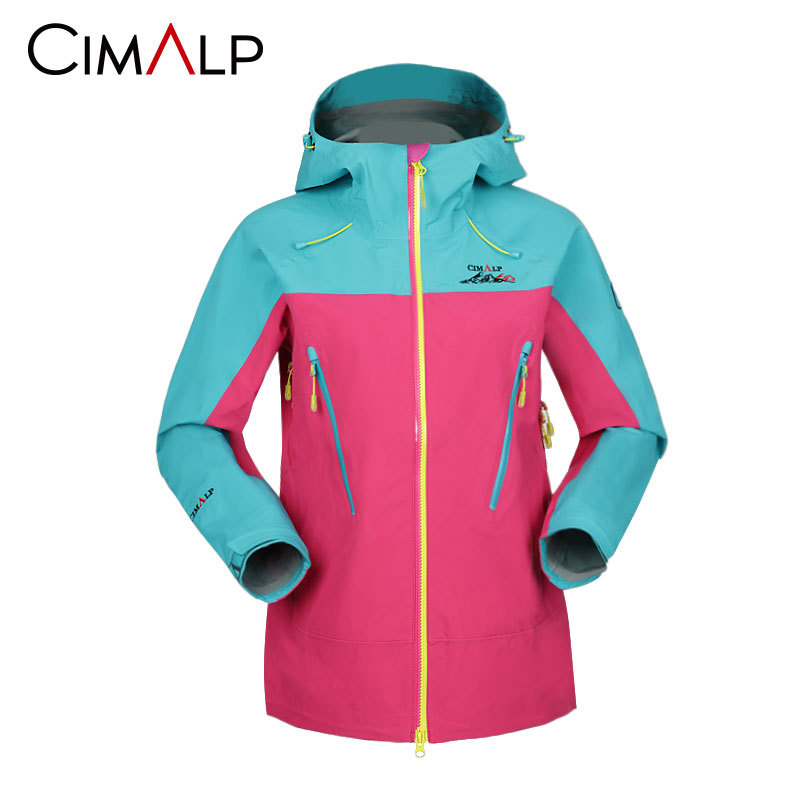 Cimalp Outdoor Women's Windproof and Rainproof Jacket Spring & Fall Mountaineering Camping Single Jacket Cf006