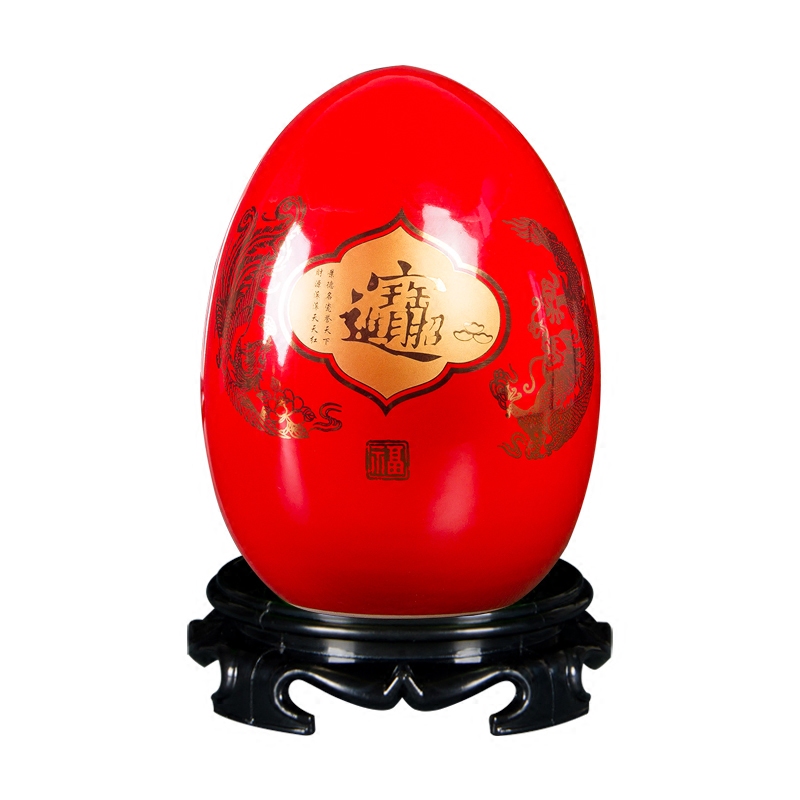 Jingdezhen ceramics small place China red maxim dense eggs home sitting room ark adornment process