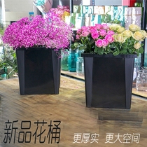 New flower shop plastic flower bucket super large shape black flower bucket plastic large French toughness high drop resistance