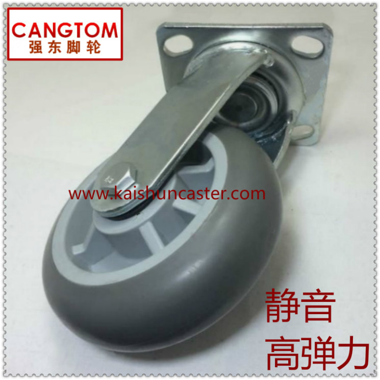 Thicken 5 inch heavy duty man - made rubber Wheel high elastic TPR Wheel 6 inch hotel special silent pulley