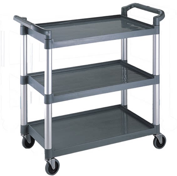 Huijin 2003 strengthened service car three - layer tableware placed multi - functional hand push cleaning car thickening plastic type