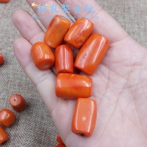 Tibetan accessories Old coral long barrel beads Partition beads Multi-treasure Buddha beads Hand string top beads Waist beads with beads DIY
