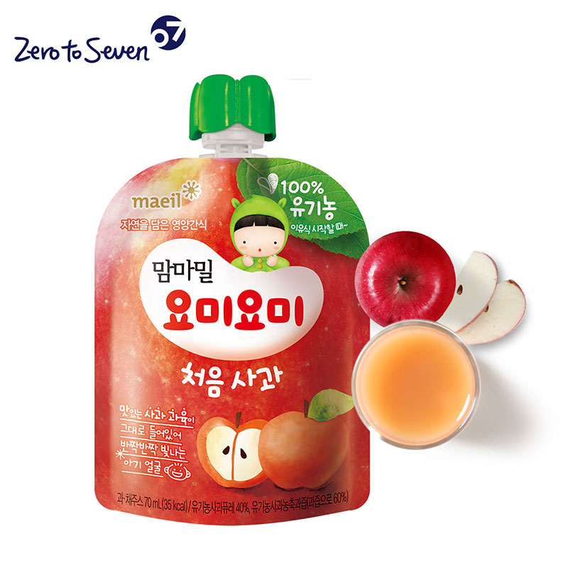韩国直邮maeil每日乳业妈咪味吖咪吖咪 第一次苹果70ml*1EA