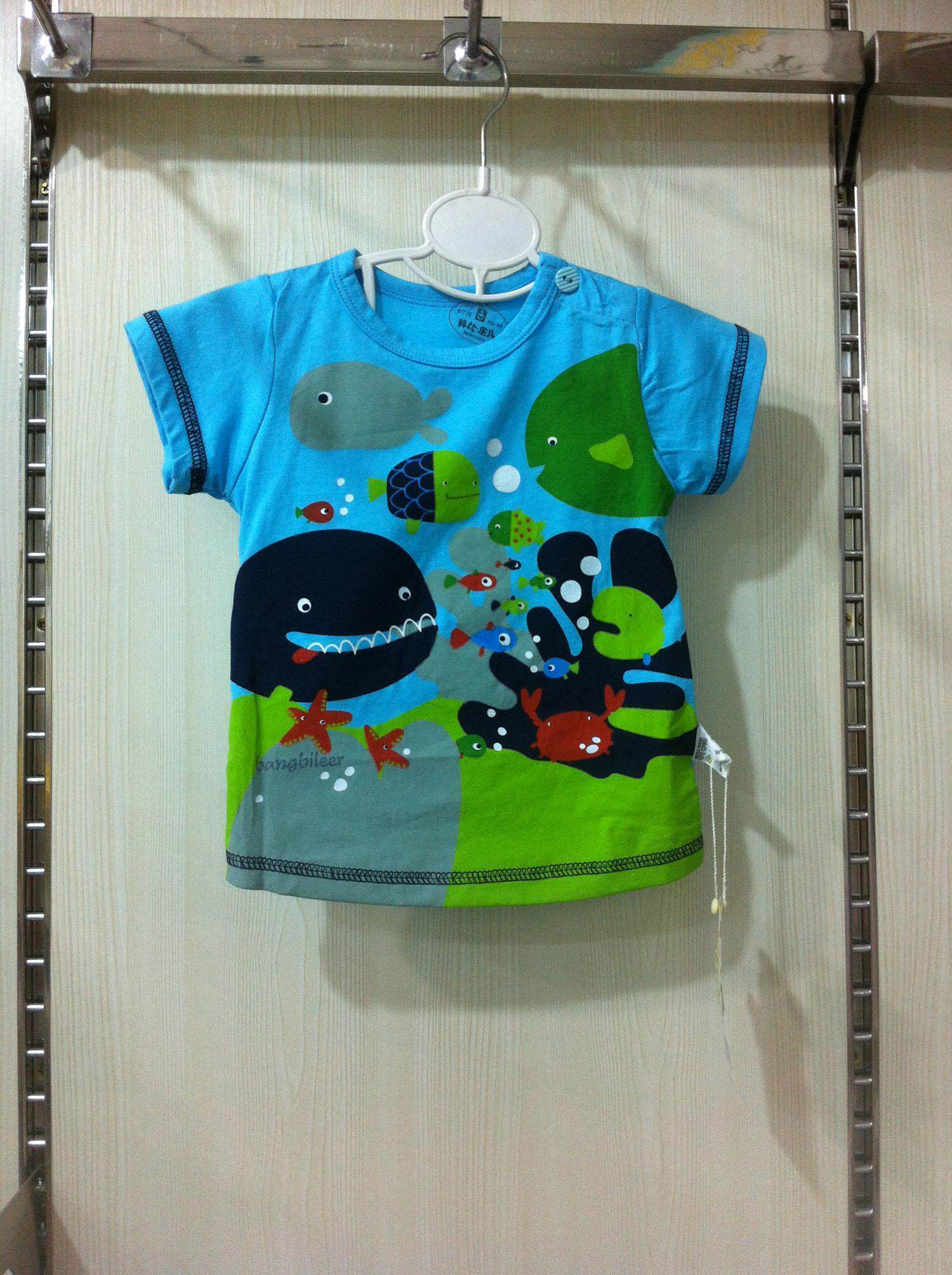 Bunpa Bile Infant Boy Baby Boy Summer Short Sleeve Blouses Pure Cotton Shoulder Cardiothic Comfort 2133