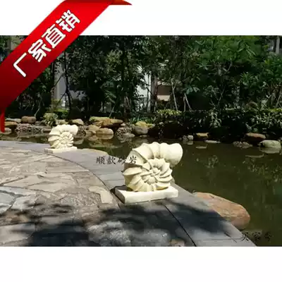 Shun Xin sand rock figure sculpture Landscape garden Fountain flower pot Indoor and outdoor water decoration water spray conch