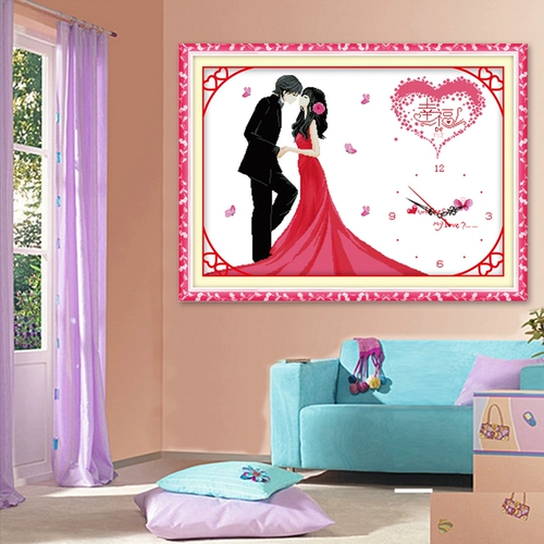 Счастливое соглашение о вышивке Cross Stitch Новые часовые гостиные подъемные комнаты в спальнях очень праздничные и простые современные свадьбы