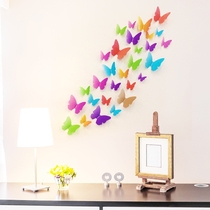 Creative 3d three-dimensional butterfly wall sticker Bedroom kitchen glass door refrigerator sticker Wallpaper sticker art self-adhesive simulation color