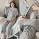 Tháng quần áo mùa hè mỏng phần sau khi sinh đồ ngủ bà bầu cotton quần áo cho con bú mùa hè phần mỏng cho ăn quần áo dịch vụ nhà hộ sinh - Giải trí mặc / Mum mặc quần lót bầu Giải trí mặc / Mum mặc