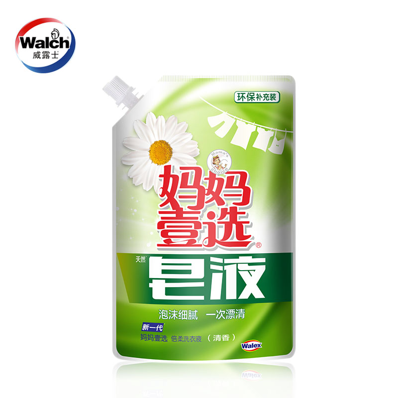 威露士妈妈壹选天然皂液倍柔洗衣液800g袋装泡沫细腻一次漂清