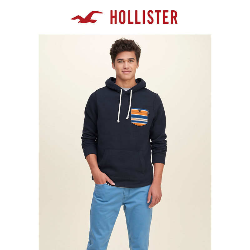 Hollister 图案口袋帽衫卫衣 男 116226